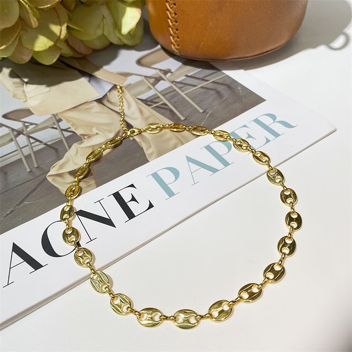 Collier pendentif en perles de cuivre en forme de cœur de style simple