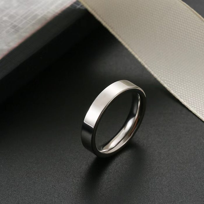 Casual Simple Style Circle Titanium Steel Plating Rings