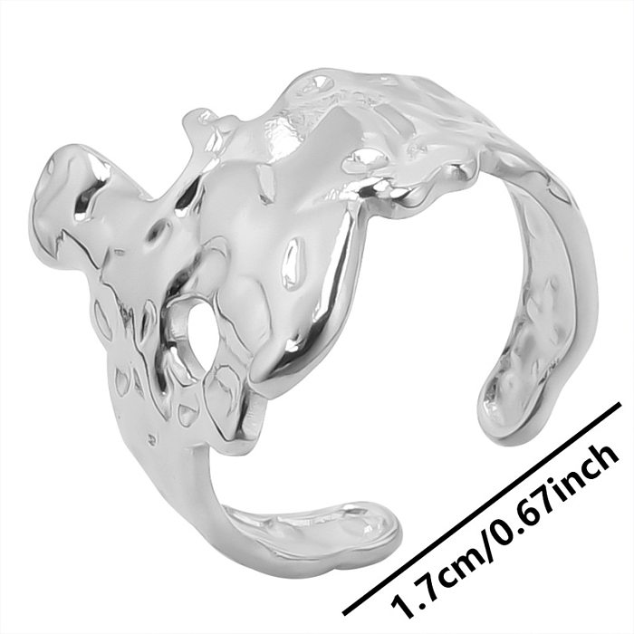 Retro Solid Color Stainless Steel Plating Gold Plated Rings