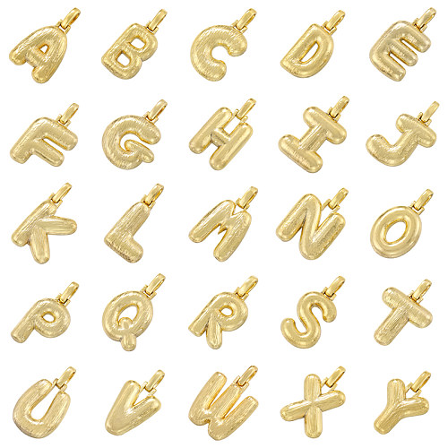 Casual Modern Style Simple Style Letter Copper 18K Gold Plated Charms In Bulk