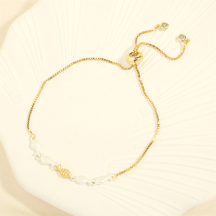 Simple Style Streetwear Fish Copper Plating 18K Gold Plated Bracelets