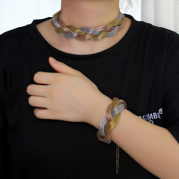 Collier de bracelets en acier titane en acier inoxydable Twist Streetwear