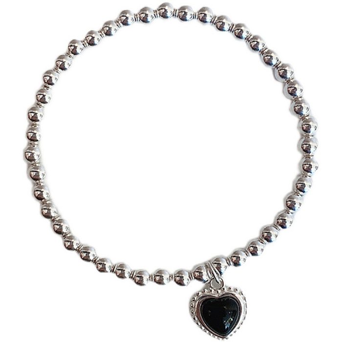 Bracelets d'agate incrustés de perles de cuivre en forme de cœur de style simple 1 pièce