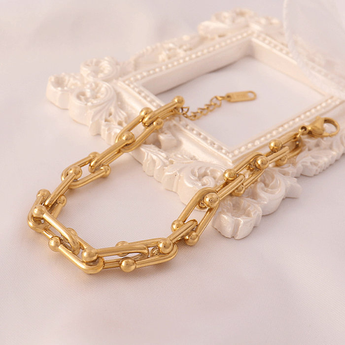 Fashion Solid Color Titanium Steel Plating Women'S Bracelets Earrings Necklace