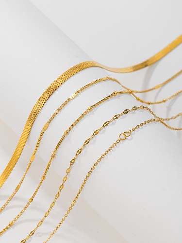 Schlichter Stil, einfarbig, Edelstahl, Kupfer, 18 Karat vergoldet, versilberte Halskette