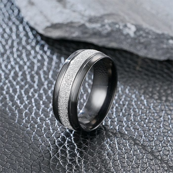 Punk Simple Style Round Titanium Steel Rings In Bulk