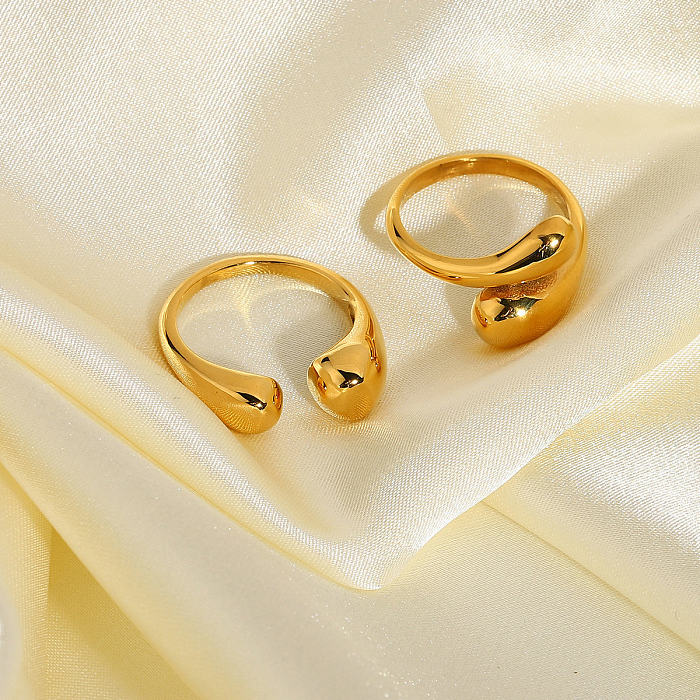Nova moda estilo simples anel robusto de aço inoxidável banhado a ouro