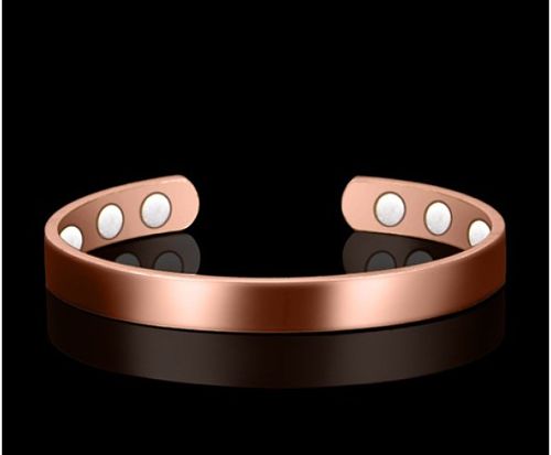 Simple Style Round Copper Plating Magnet Rose Gold Plated Carpal Tunnel Bracelet