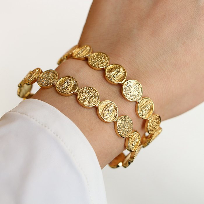 Retro Fashion Simple Gold-plated Adjustable Copper Bracelet