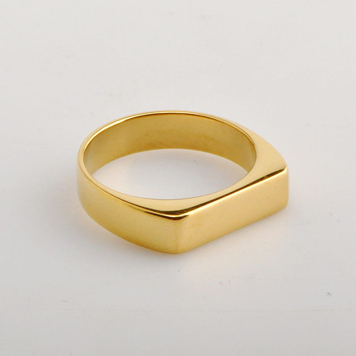 Wholesale Simple Style Solid Color Titanium Steel Rings