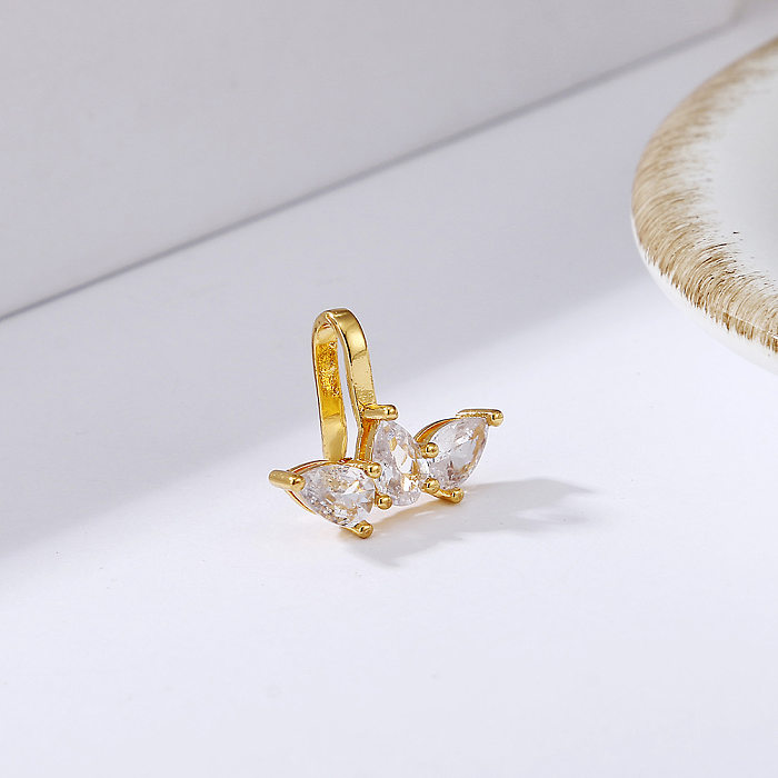 Golden Retro Diamond Water Drop Twisted Zircon Earrings