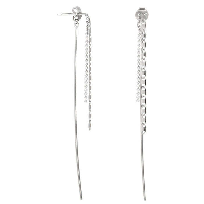 1 Pair Simple Style Tassel Copper Plating Ear Line