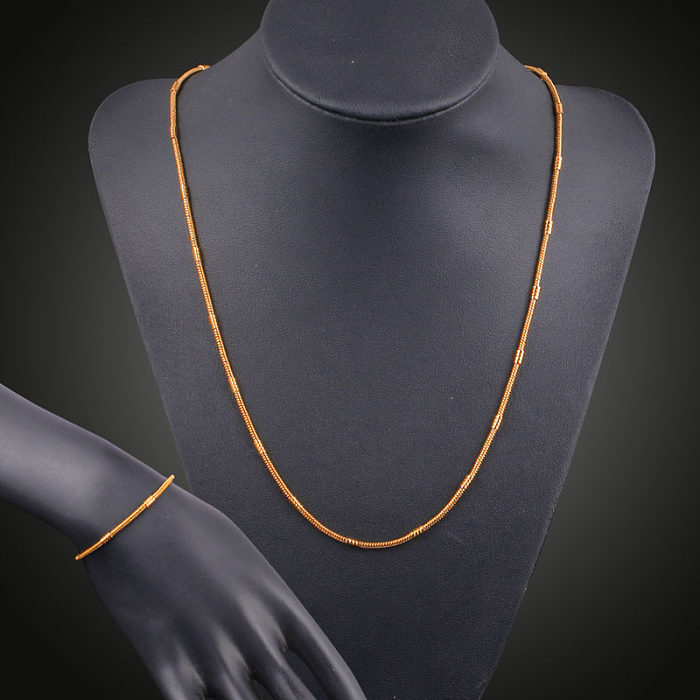 Simple Style Solid Color Copper Plating 18K Gold Plated Jewelry Set
