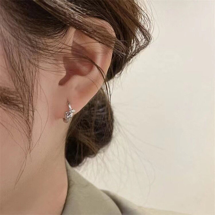 1 Paar süße geometrische Inlay-Kupfer-Zirkon-Ohrringe im IG-Stil