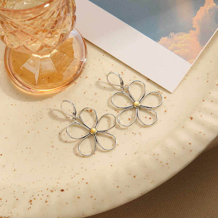 1 Pair Retro Geometric Asymmetrical Alloy Resin Copper Earrings
