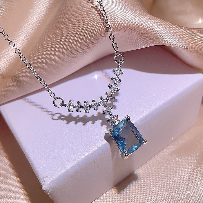 Elegant Shiny Water Droplets Titanium Steel Inlay Zircon Rings Earrings Necklace