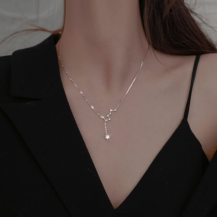 Simple Style Geometric Copper Artificial Gemstones Pendant Necklace In Bulk