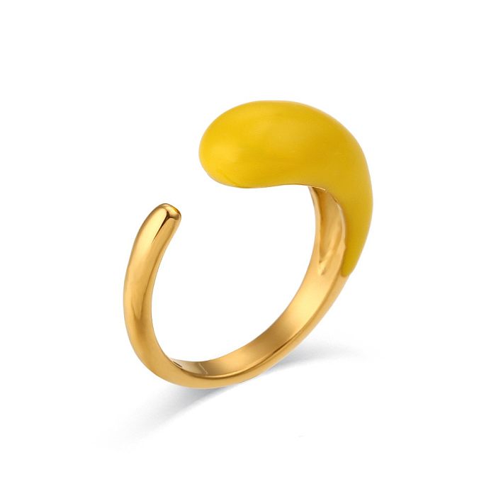 Schlichter Stil, einfarbig, Edelstahl, 18 Karat vergoldet, Perlen-Zirkon-Ringe in großen Mengen