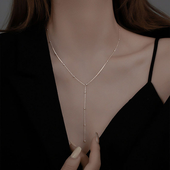 Elegant Solid Color Copper Plating Necklace