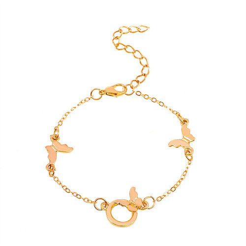 Lady Modern Style Shiny Moon Heart Shape Butterfly Resin Copper 18K Gold Plated Gold Plated Silver Plated Zircon Bracelets In Bulk