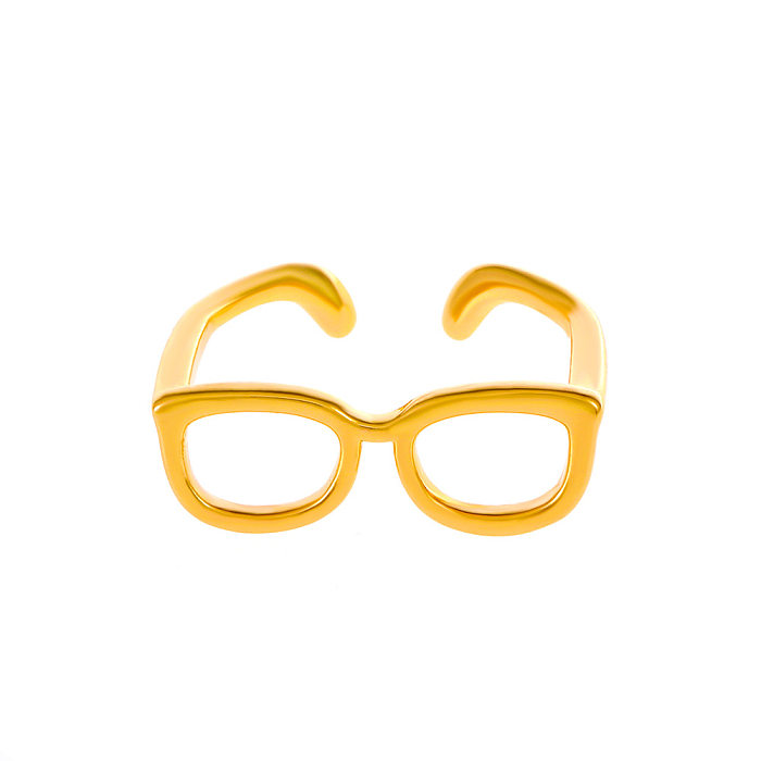 Óculos de estilo simples cobre anéis de cobre com revestimento aberto
