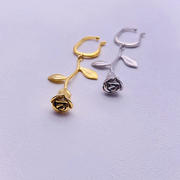 1 Piece Simple Style Flower Copper Plating Earrings