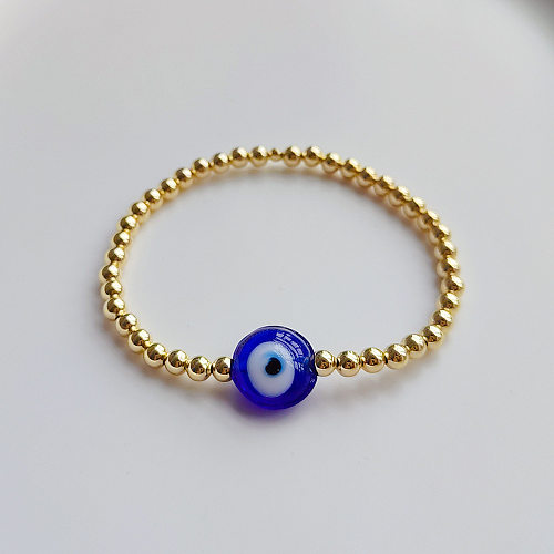 Pulseras plateadas oro de cristal del cobreado 18K del ojo de diablo retro