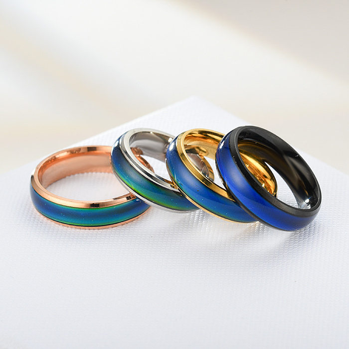 Simple Style Color Block Stainless Steel Rings Metal Stainless Steel Rings