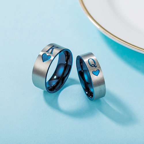 Wholesale Casual Streetwear Geometric Heart Shape Titanium Steel Polishing Rings