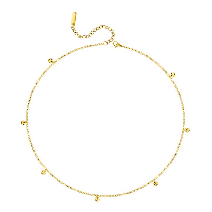 Schlichter Stil, runde Halskette mit vergoldeten Armbändern aus Edelstahl mit Polierbeschichtung