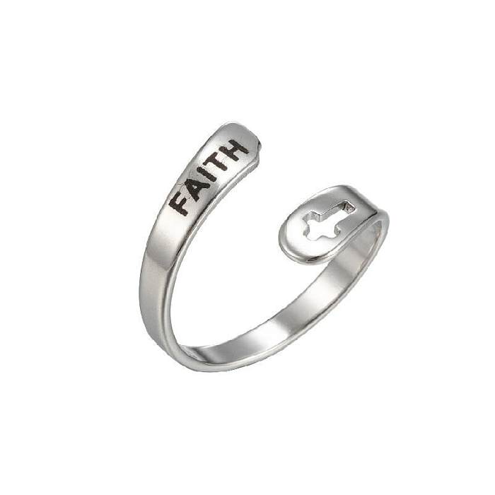 Anéis de aço inoxidável com letras da moda 1 peça