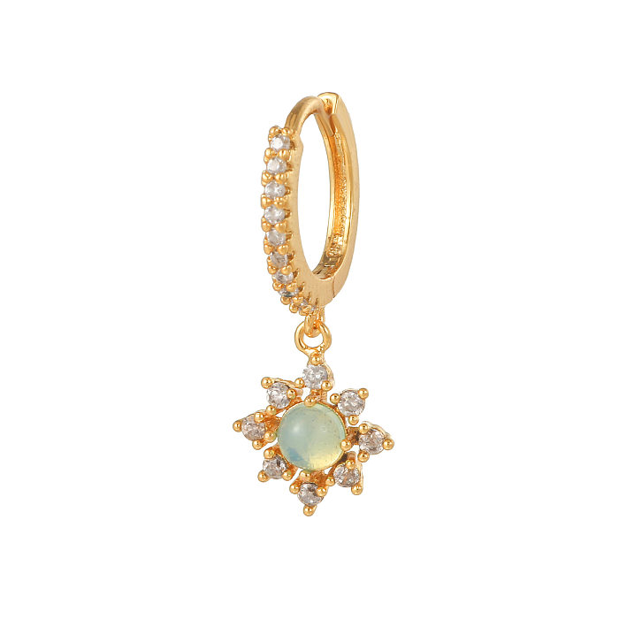 Fashion Snake Butterfly Brass Inlaid Zircon Drop Earrings 1 Piece
