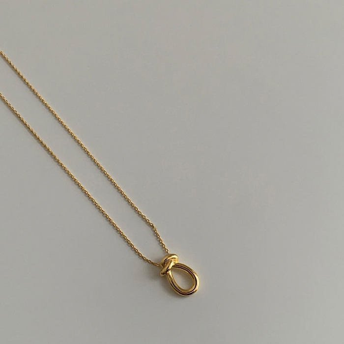 Simple Style Knot Copper White Gold Plated Gold Plated Pendant Necklace In Bulk