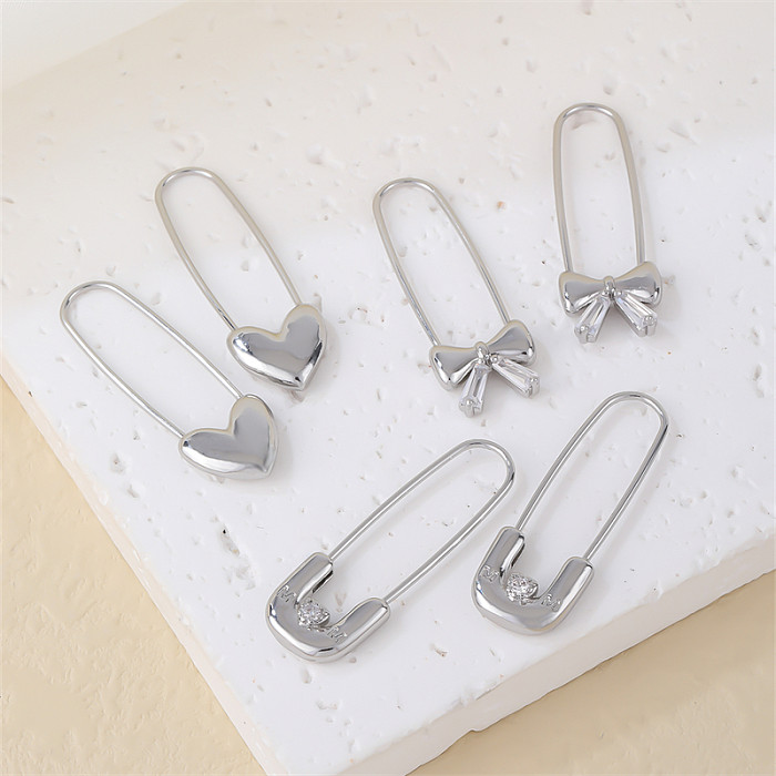 1 Paar lässige schlichte Ohrringe im koreanischen Stil aus einfarbigem Kupfer