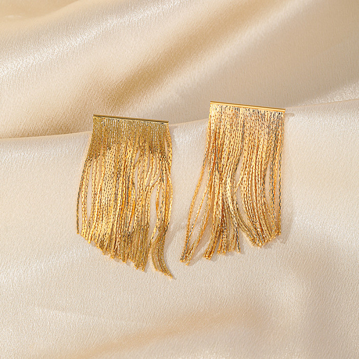 1 par elegante romântico artístico borla chapeamento imitação pérola cobre 18k brincos banhados a ouro