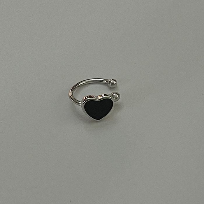 1 Piece Simple Style Heart Shape Enamel Copper Ear Cuffs