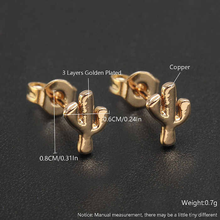1 par de pinos de orelha banhados a ouro com zircônia de cobre em formato de coração