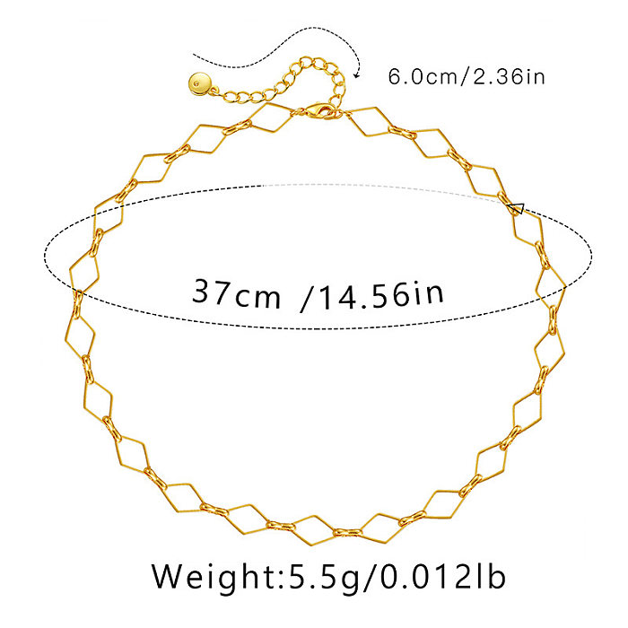 Collier plaqué or 18 carats avec chaîne plaquée cuivre de couleur unie de style simple IG