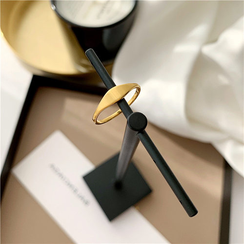 Elegante Streetwear-Ringe mit geometrischer Edelstahlbeschichtung