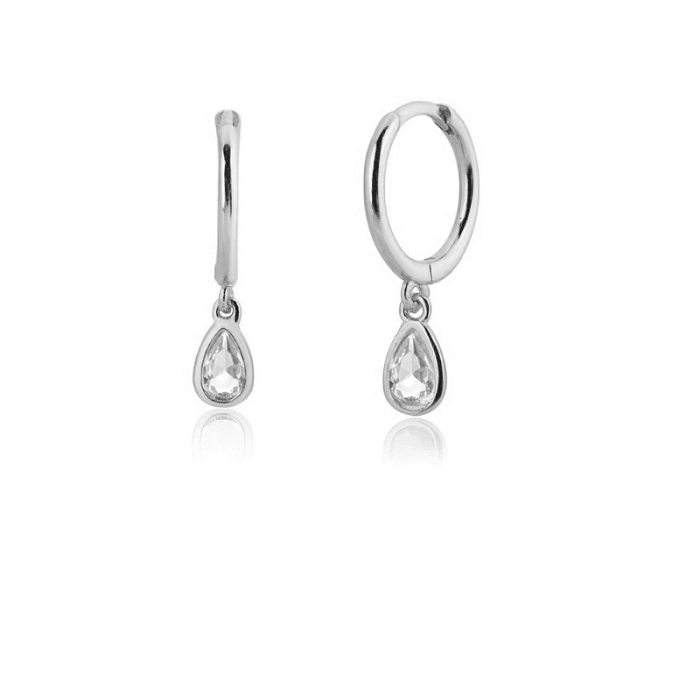 1 Pair Sweet Water Droplets Plating Inlay Copper Zircon Drop Earrings