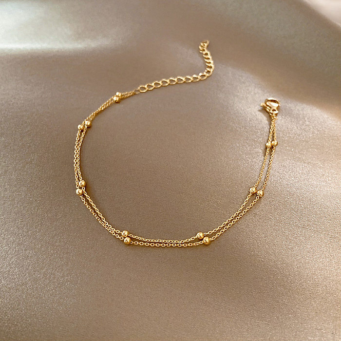 Fashion Heart Shape Copper Beaded Zircon Bracelets 1 Piece