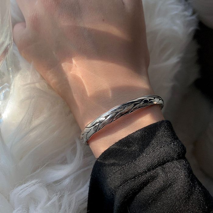 Streetwear Crown Sterling Silver Copper Plating Cuff Bracelets