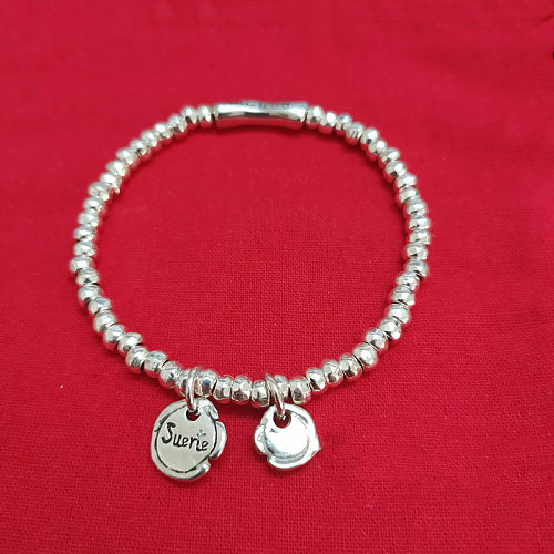 Retro Round Letter Copper Charm Plating Silver Plated Bracelets