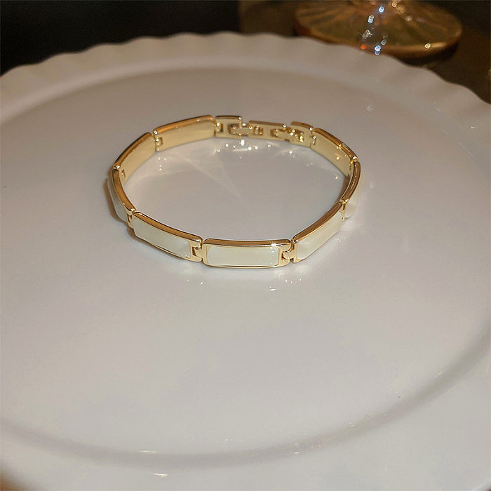 Bracelets Mode Géométrique Incrustation de Cuivre Opale Zircon 1 Pièce