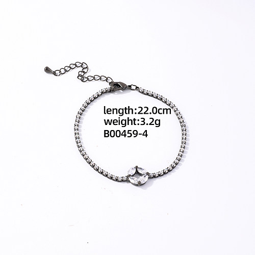 Casual Vintage Style Round Devil'S Eye Copper Plating Inlay Zircon Gold Plated Bracelets