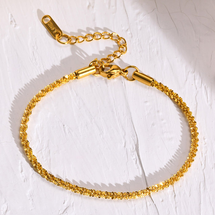 Collier de bracelets plaqué or 18 carats en acier inoxydable géométrique de style simple de style IG