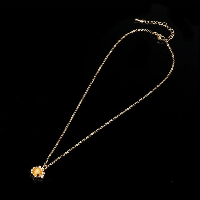 Retro Lady Simple Style Geometrische Verkupferung Inlay Opal 18K vergoldete Ringe Ohrringe Halskette