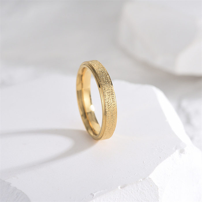 Simple Style Classic Style Circle Titanium Steel Plating Rings