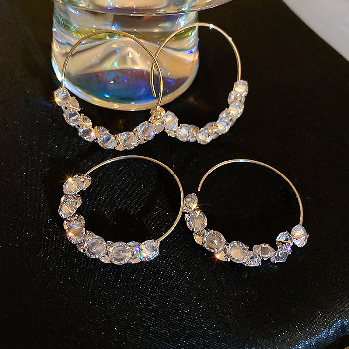 1 Paar Kupferohrringe im schlichten Stil mit runden Perlen