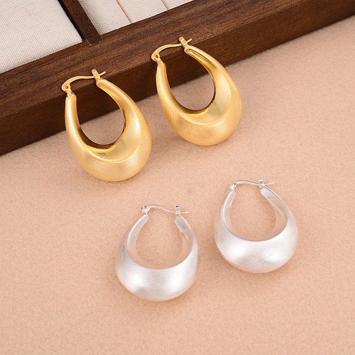 1 Pair Simple Style U Shape Plating Copper Gold Plated Earrings
